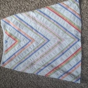 TALBOTS 6 SKIRT VTG Diagonal Rainbow Embroidery Stripe